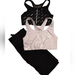 PINK Victoria's Secret 3pc Black and White Crop Tops